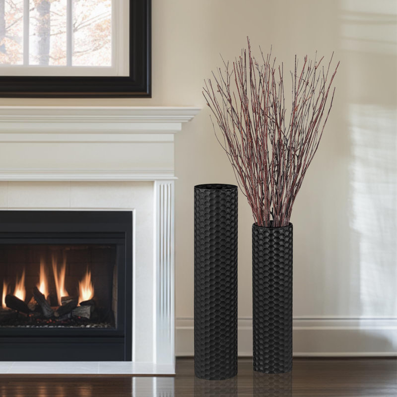 Tall Floor Vase(2 PCS), Black