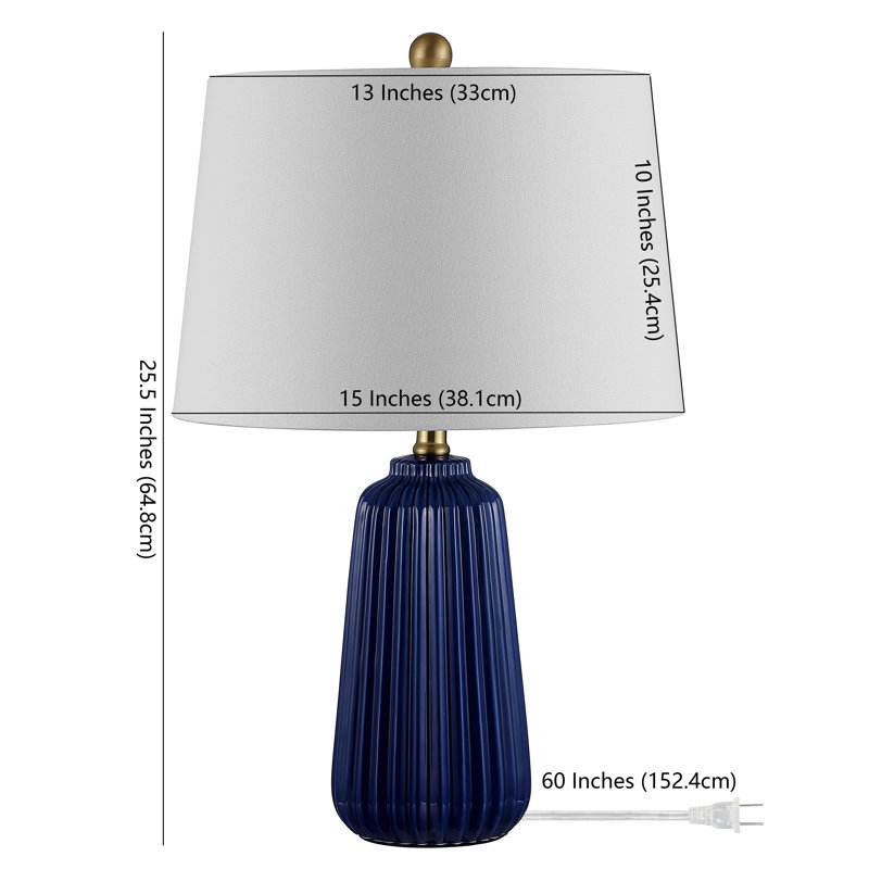 Adhelin Ceramic Table Lamp, Navy Blue