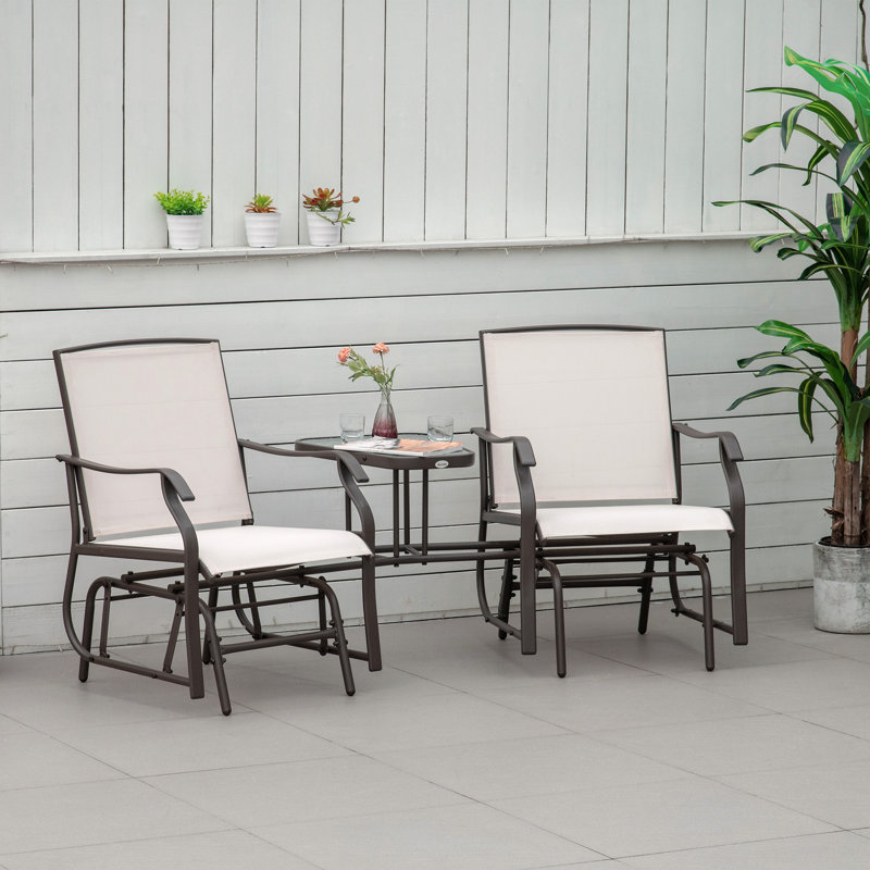 Fauteuils coulissants d'extérieur avec table basse Outsunny
