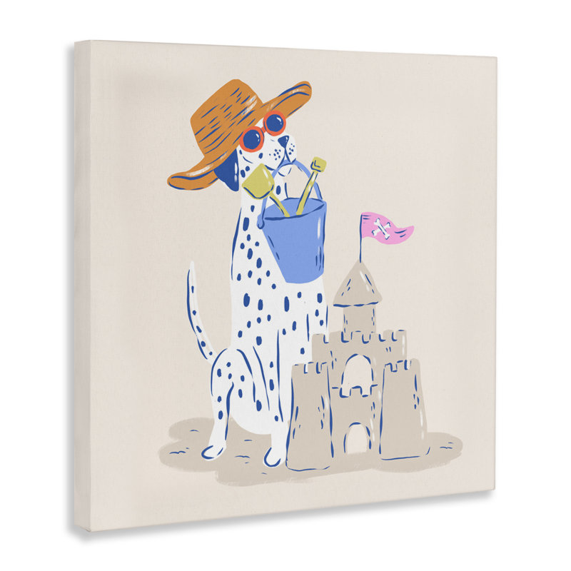 Toile dalmatienne Summer Sandcastle, design par Krissy Mast, H 17 po x l 17 po