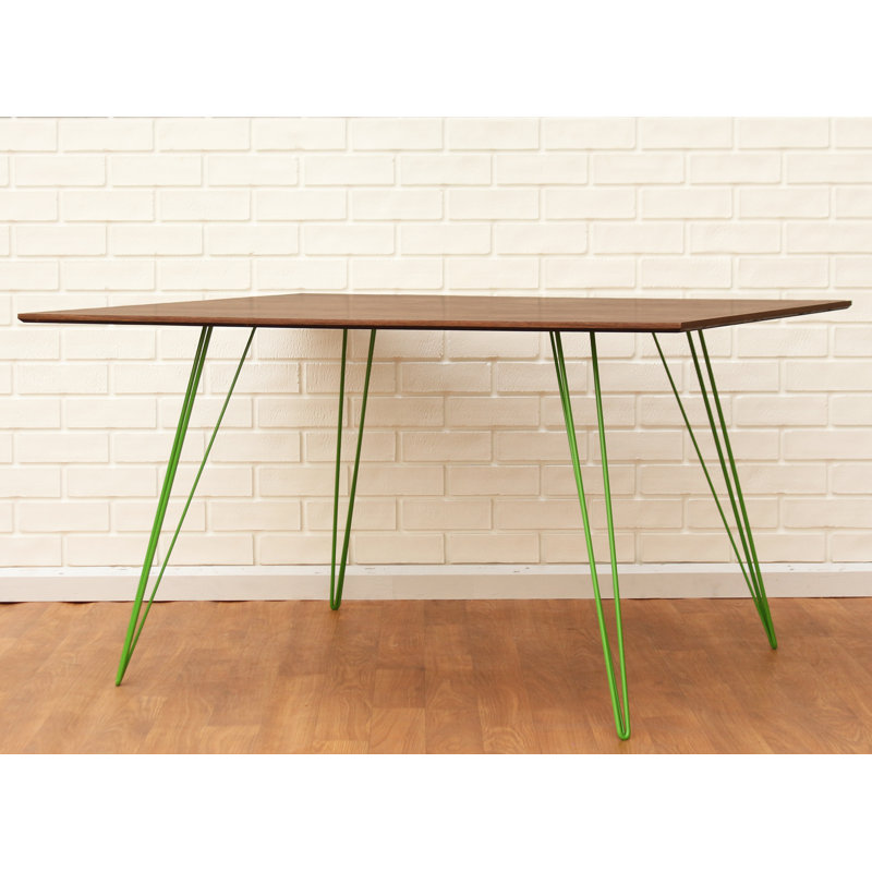 Table de salle à manger Williams, Vert, H 30 po x L 46 po x l 46 po, Noyer