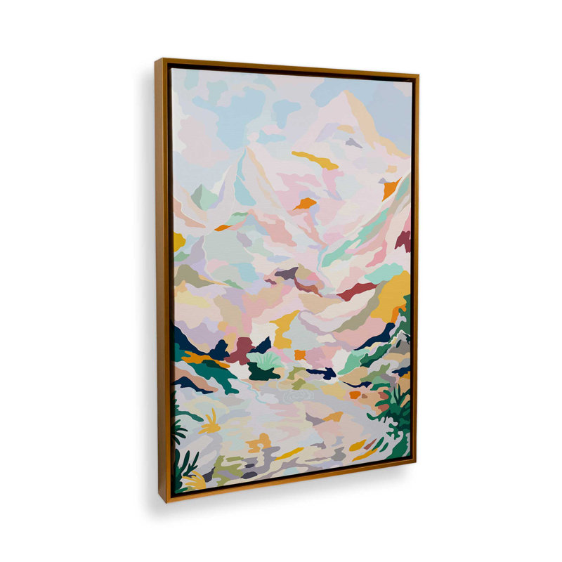 «Alpine I» par Garima Dhawan, reproduction d'art, 16" H x 12" W, Cadre flottant, Doré