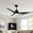  52-inch Modern Ceiling Fan with Light, 3 ABS Blades, DC Motor, 6 Speeds, Downrod Mount for Bedroom, Living Room-73894548