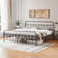 Lit plateforme classique en fer avec tête de lit et pied de lit-848539789-848028358