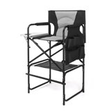 Black Frame Directors Camping Chair With Side Table