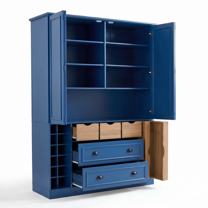 Armoire de rangement 71 po H Farmhouse, Bleu