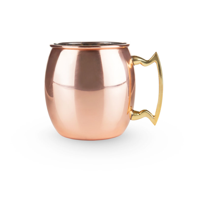 Solid Copper Moscow Mule Mug with Brass Handle, 16 oz