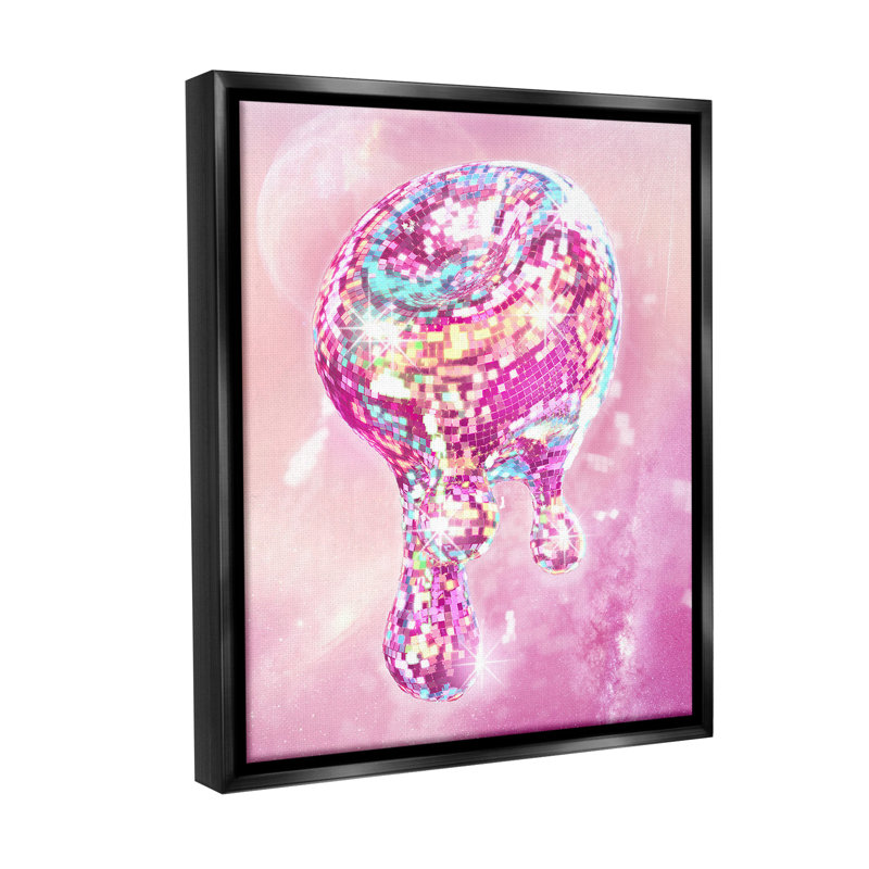 «Dripping Disco Ball Floater Frame» par Ziwei Li sur, H 31 po x l 25 po, Cadre flottant noir de jais