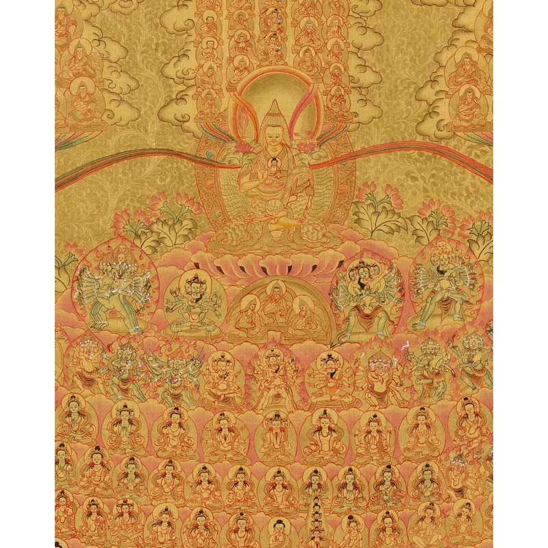 Golden Tsogksing Gelug Thangka (Thangka sans brocart)