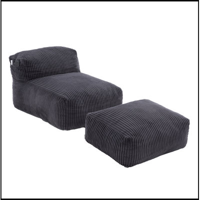 Foam Filled Beanbag Chair with ottoman