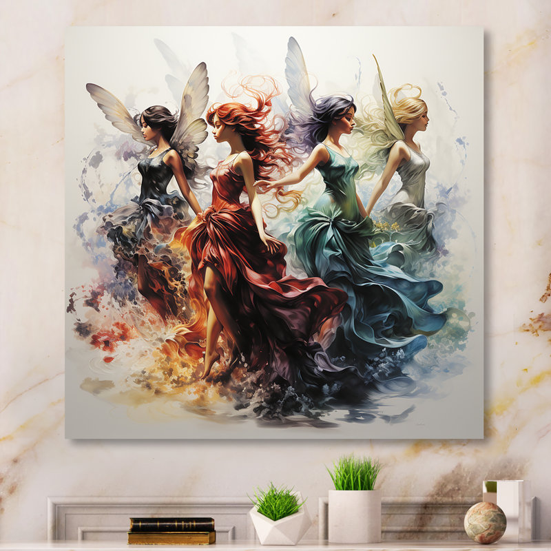 Fantastiques fées - Art mural en métal fées, H 16 po x l 16 po x P 1 po