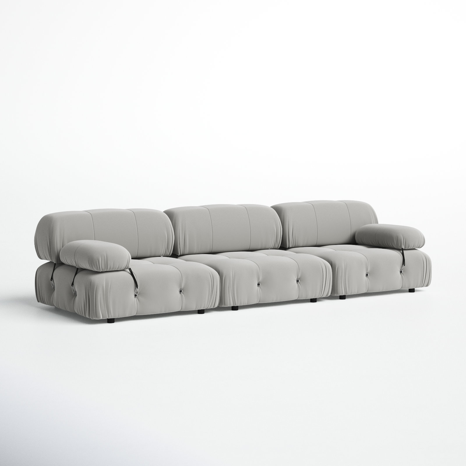 Mio 108'' Upholstered Sofa, Light Gray