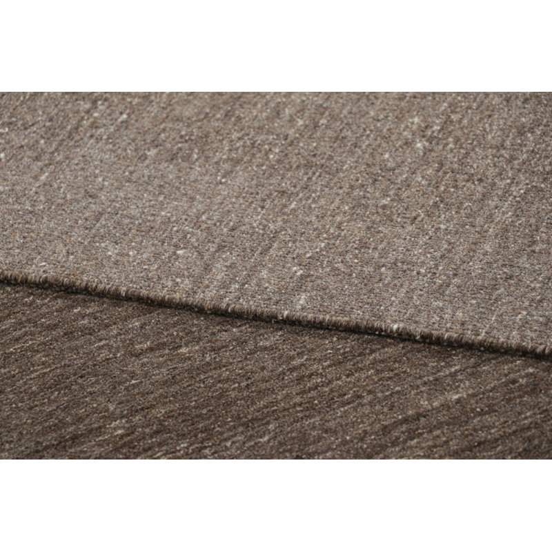 Textural Hand Knotted Wool Striped Area Rug, Rectangle 10' x 14'