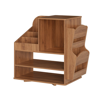 Support pour tourne-disque Mid-Century moderne avec rangement, support pour disque vinyle, noyer