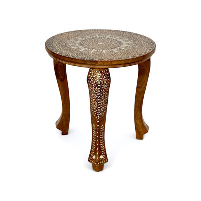 Table ronde Indian Bone Inlay