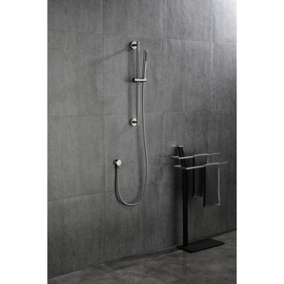 Height Adjustable Handheld Shower With 28 - Inch Slide Bar And 59 Hose, Stainless Steel, Multiple Spray Patterns Hose Bar, Modifiable Benefit, Steel Material, Options For Relaxing Showers