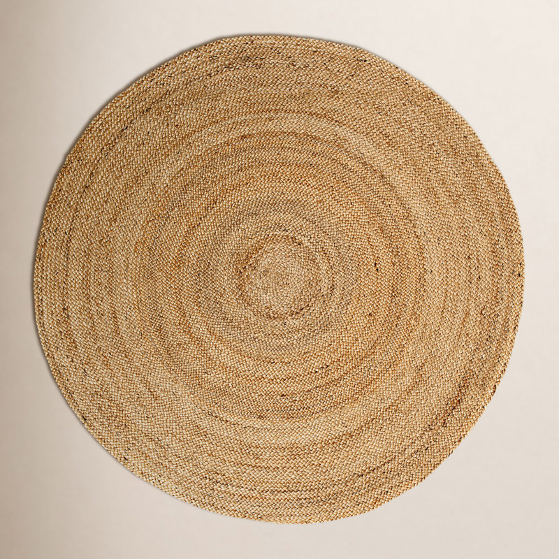 Tapis brun clair en jute / sisal tressé à la main Gage, Rond 8 pi