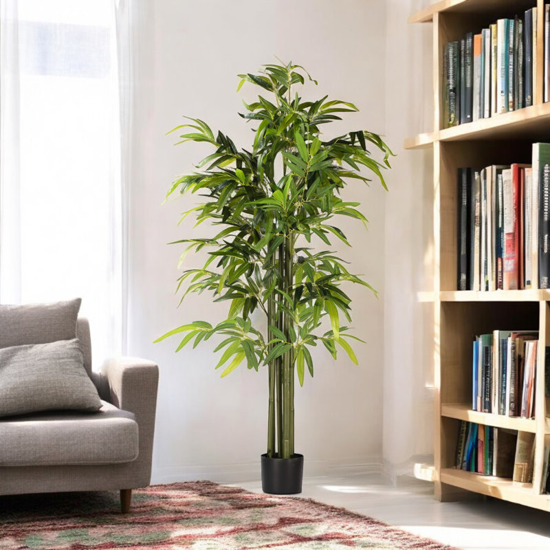 Artificial Bamboo Tree In Nursery Pot, 72" H x 30" W x 30" D