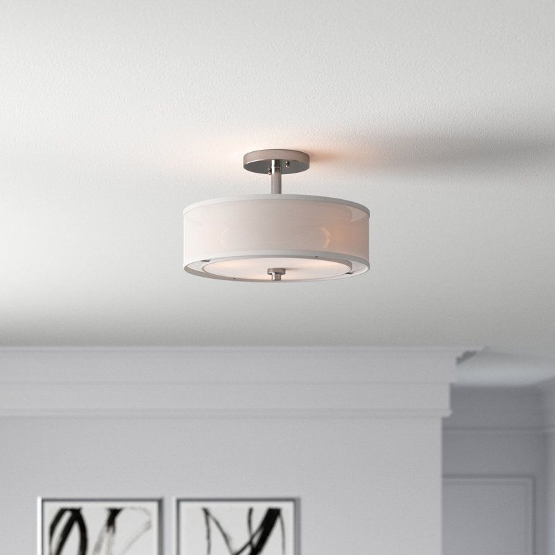 Fabric Semi Flush Mount