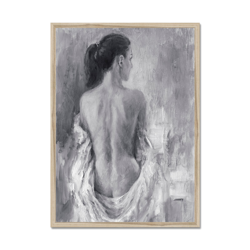 Draped Figure I 1 Piece Painting, 50cm H x 34cm W, Natural Wood Framed Paper Print