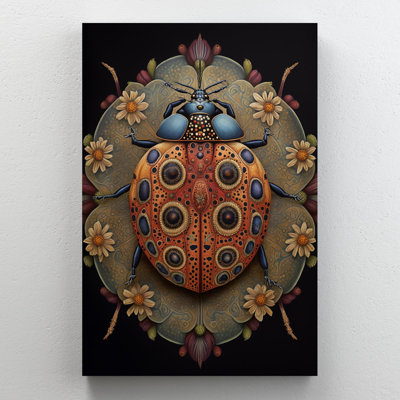 «Wildflowers and Ladybug», impression sur toile tendue