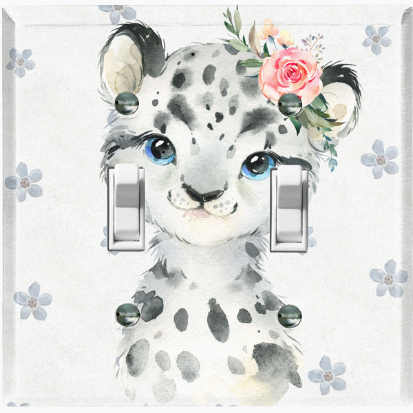 WorldAcc Cute Nursery Animal Snow Leopard Flower 2 - Gang Toggle Light ...
