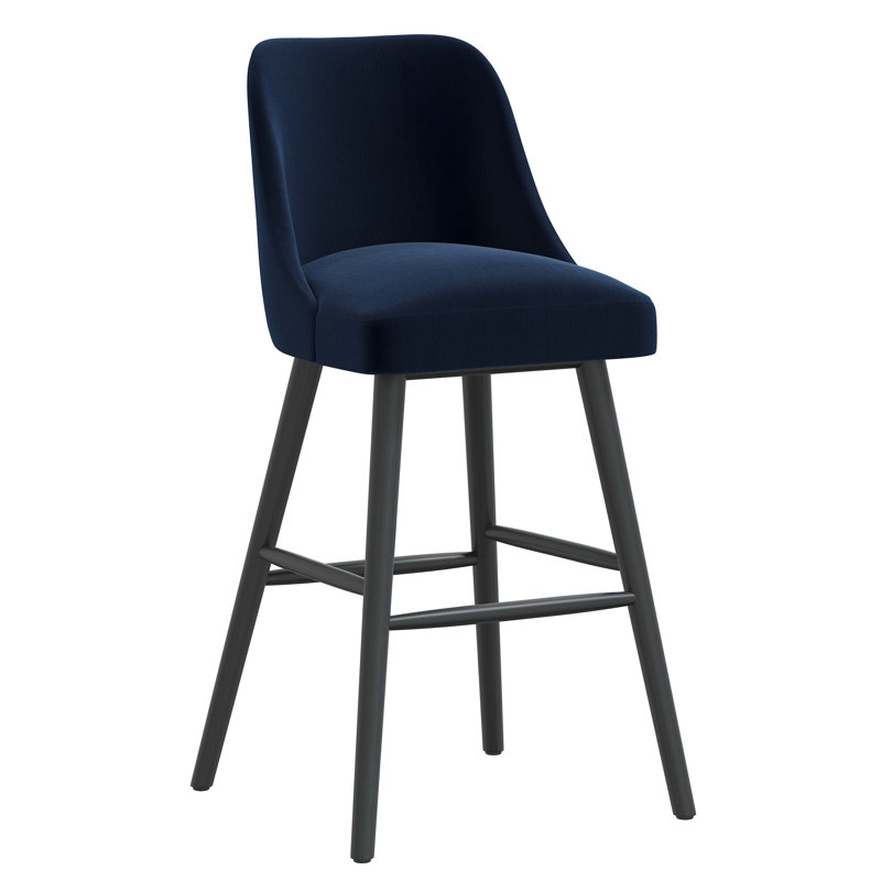 Tabouret de bar et de comptoir Gallie, Tabouret de bar (siège d'une hauteur de 31 po), Velours éclipse Monaco