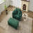 Sofa Bed with Ottoman (Green)-1204317254