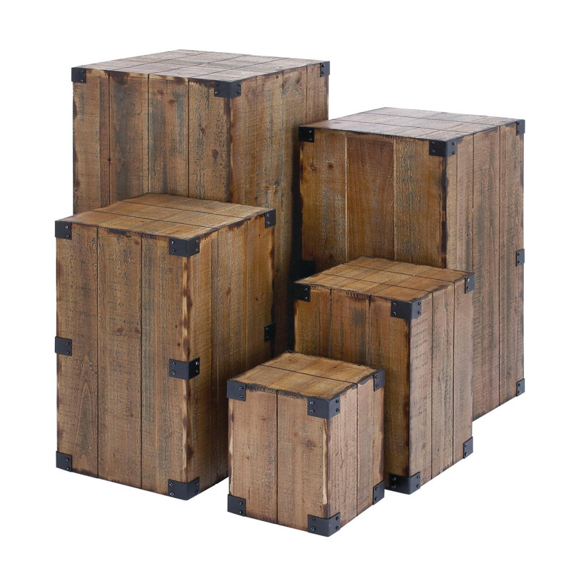 Guéridon en bois avec supports d'angle en métal Harland