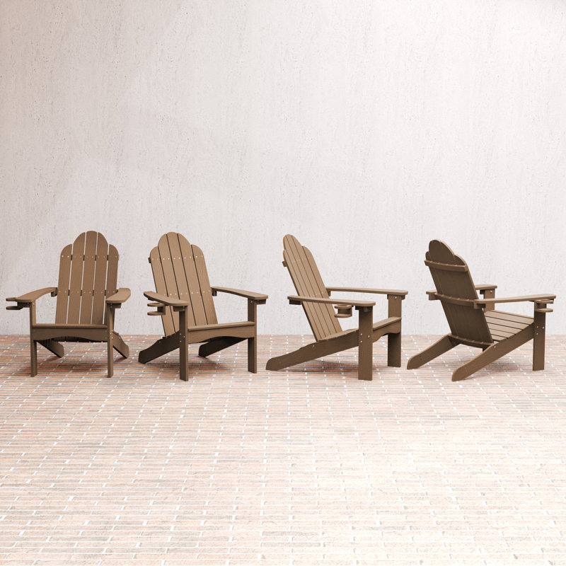 Bickford 30'' W Plastic Adirondack Chair (Set of 4), Yellow