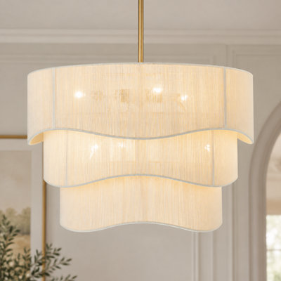 Virelle 6-Light Boho Dimmable Tiered Drum Chandelier