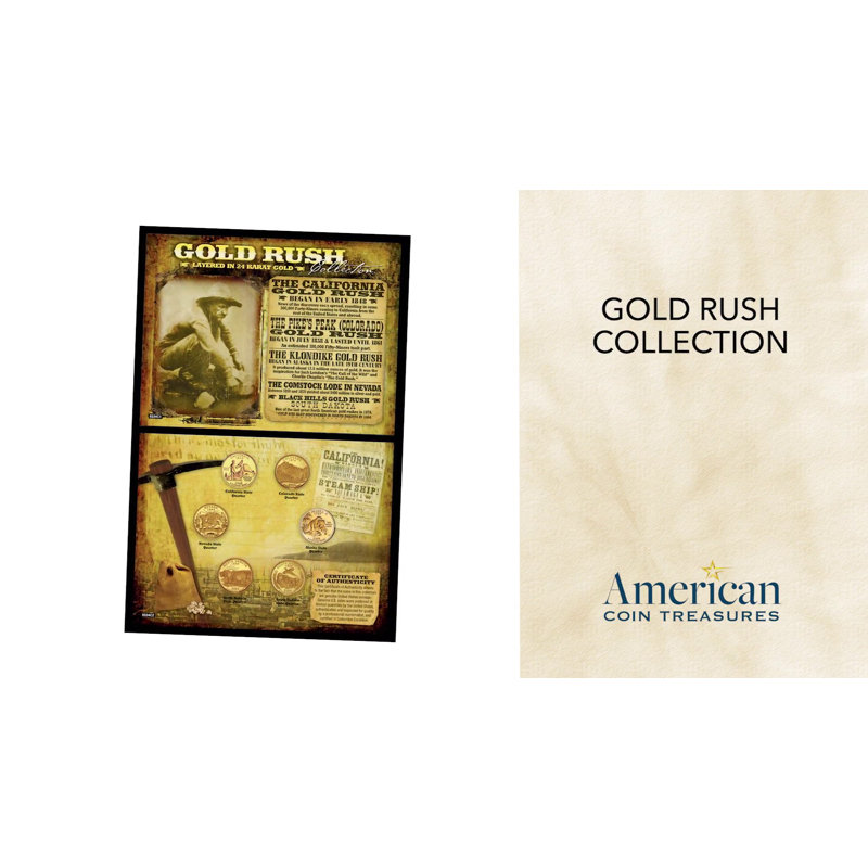 Gold Rush Collection of Six State Quarters in Vinyl Display Case
