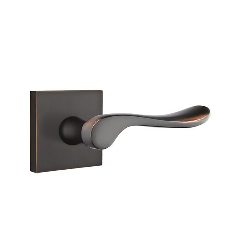 Faux levier de porte double avec rosette Lucerne, Bronze huilé, Gauche