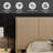 Wood Headboard Queen Size, 64.4" Wide Wooden Queen Headboard Only, Modern Farmhouse Headboards, Wall Mounted Fluted Panel, Wingback Boho Headboards, Natural Oak-1317131603