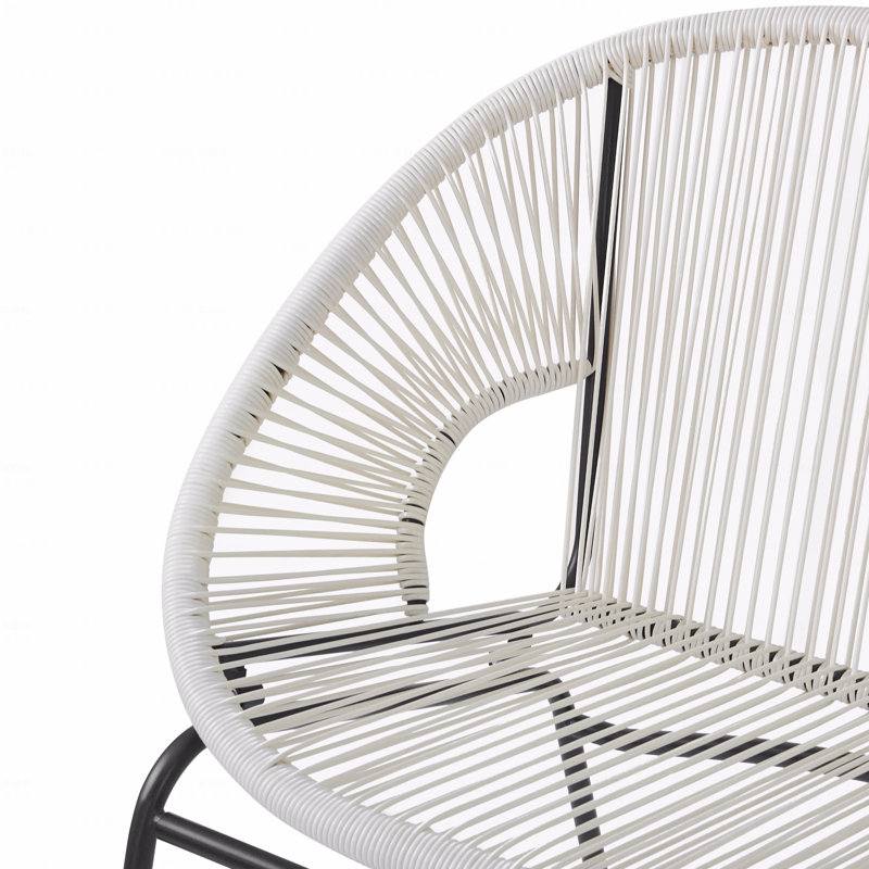 Outdoor Patio Loveseat, White PE Wicker, White 