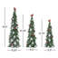 Frosted Cardinal Pine Tree (Set of 3)