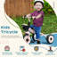 Tricycle pour enfants de 2 à 5 ans avec siège réglable, vélo pour tout-petits avec panier, sonnette, poignées de guidon, rose