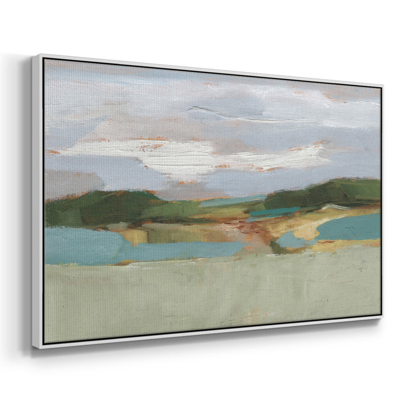 High Noon Vista Study II, H 17 po x l 25 po x P 2 po, Toile encadrée flottée blanche, Non