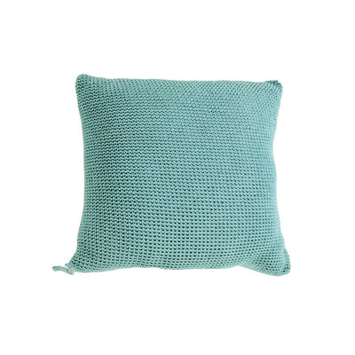 Turquoise Crocheted Toss Pillow 20"x20"