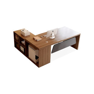 Bureaux en bois massif en L noyer