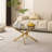 39.37" Glass Side Table with Gold Legs