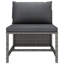 Ensemble de canapé modulaire d'extérieur 10 pièces Ley, coussins gris, rotin
