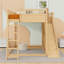 Lit mezzanine avec tablettes de rangement et glissoire-1149893334-1149893335
