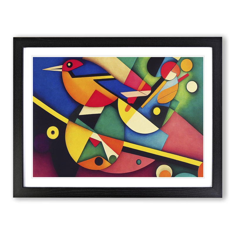 Abstract Kingfisher Bird Vol.4 - Framed Print, Black, 46cm H x 64cm W x 2cm D