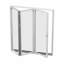 Porte pliante en aluminium pliante à gauche en verre blanc l 96 po x H 96 po (3 + 0)-131640324