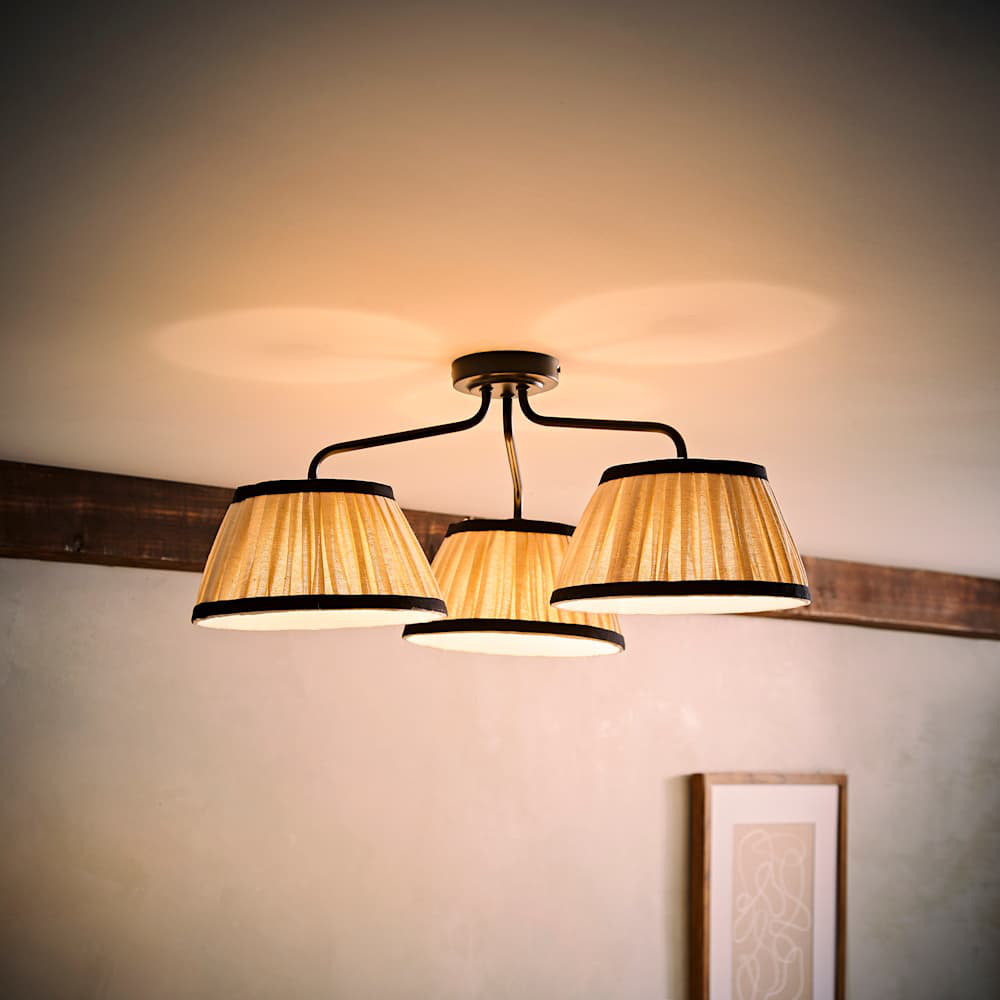 Delaylah Linen Semi Flush Mount
