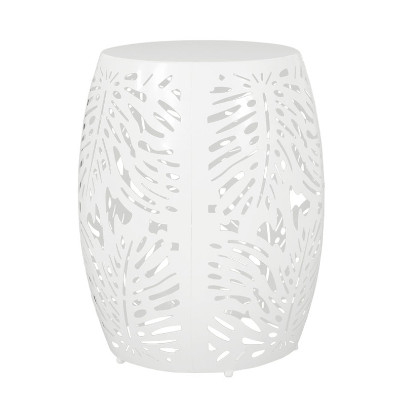 Metal End Table -Large, White