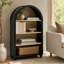 Bibliothèque arquée courte 46 po, bibliothèque arquée avec tablettes ouvertes, bibliothèque en bois de style campagnard avec rangement, bibliothèque moderne pour chambre à coucher, salon, bureau, salle d'étude, salle de bain, cuisine