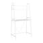Bureau à domicile, 60 pouces, blanc, 3 tablettes décoratives de style échelle moderne