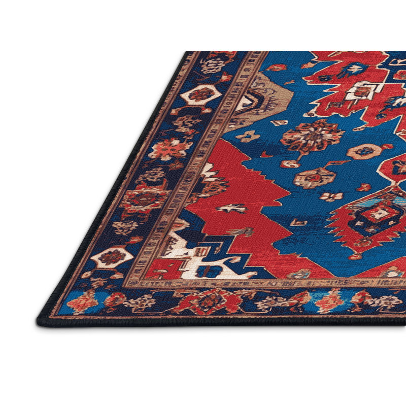 Tapis gris Tabriz lavable à la machine, Rond 4 pi